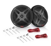 KIT Set pour Pyle PLMRBT65B, 2 Haut-parleurs coaxiaux Marins 2 Voies avec Bluetooth, 16,5 cm 6,5", 300 W RMS, 600 W Max, 4 ohms, étanches, Noirs, Vendus par Paire avec câbles et vis Inclus