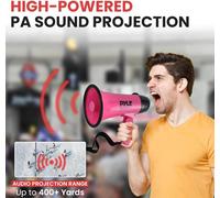 Kit Set Pour Pyle Pmp24pk 1 Mégaphone Rose 20 Watts Max Jusqu'à 350 Mètres Avec Sirène Intégrée Pour Une Utilisation Intérieure Et Extérieure, 1 Pièce