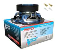 KIT Set pour Pyramid PW677X 1 Caisson de Basses 6,5" 16,5 cm diamètre 165 mm, 150 Watt rms 300 Watt Max, Simple bobinage, Impédance 4 ohm, Suspension Gomme, Voiture, 1 pièce + Accessoires gratuits