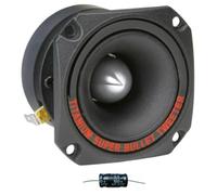 KIT Set pour Pyramid TW44 1 Super Tweeter Driver Titane Noir 8 cm x 8 cm, 150 Watt rms 300 Watt Max, pour portières de Voiture, pour spl Racing, 1 pièce + condensateur Offert