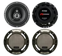 KIT Set pour Renegade RX62 2 Haut-parleurs coaxiaux 2 Voies, 6,5" 16,5 cm 165 mm, 100 Watts rms 200 Watts Max, 4 ohm, 90 DB spl, pour Voitures, Une Paire + grilles gratuites