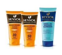 Kit Seysol Protezione Solare Crema Solare Spf 30, Crema Solare Spf 50, Crema Gel Doposole Illuminante
