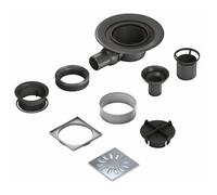 Kit siphon de sol à sortie horizontale - grille carrée - Wedi Fundo DN50 Wedi