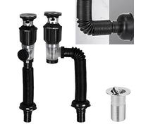 Kit siphon pour lavabo avec siphon : Nizirioo Kit de tuyau de vidange pour lavabo et évier de salle de bain avec tuyau de vidange flexible de 300 à 1000 mm