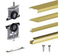 Kit SLID'UP 220 aluminium anodisé or pour 3 portes de placard coulissantes 18 mm - rail 2,7 m - 70 kg