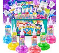 Kit Slime DIY pour Filles, Kit de Slime Galaxy pour Enfants, Kit Slime Pailleté avec Accessoires, Glimmer Crunchy, Boules de Mousse, Charms, Paillettes, Cadeaux pour Garçons et Filles 3-12 Ans