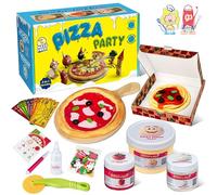 Kit Slime Enfant, DIY Slime Pizza Party, Non Collant, DIY Kit de Fabrication pour Garçons & Filles, Jouets Anti Stress pour Enfants, Kit Créatif sans Salissures - Meli&Melo