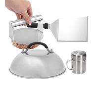Kit Smash Burger | 4 Pièces en Acier Inoxydable Salière Spatule Cloche à Fondre,Kit pour Smash Patty,pour Cuisine Intérieure Extérieure Barbecue Grillade Pique-Nique
