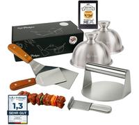 Kit Smash Burger Professionnel - Set 6 pièces avec Presse, spatules, Cloches et Accessoires pour plancha USTENSILE BARBECUE PLANCHA