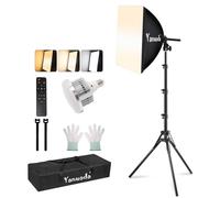 Kit Softbox 40x40cm LED 95W E27 3000-7500K, Éclairage Studio Photo Vidéo | Softbox professionnel 40×40cm, 3 température couleur 3000-7500K, idéal portrait, produit, streaming et création contenu