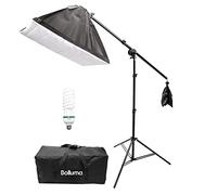 Kit Softbox Eclairage Photo Studio avec 150W Ampoule 5500K, Support de Lumière, Sac Trépieds Vidéo, Bras Girafe, Single Clamp pour Portrait Produit Tournage Youtube