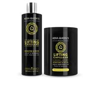 Kit Soin Lifting Capillaire KERA QUEEN'S Masque Keratine Ricin 1000 ML + Shampoing 500 ML