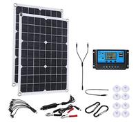 Kit Solaire 500 W Hors réseau, 2 Panneaux solaires Flexibles 250 W 18 V, Module PV monocristallin + contrôleur 60 A pour Bateau, Voiture, Camping-Car, Maison, Hangar, Charge de Batterie 12 V, contrô