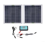 Kit solaire à double panneau 200 W avec contrôleur 10 A conçu pour les voyages, le camping et l'alimentation de secours avec composants étanches IP67 (2 pièces)