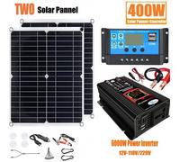 Kit solaire - ALLONSCD - 500W 12V-220V - 2 panneaux solaires - Chargeur 100A - Affichage intelligent