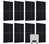 Kit solaire avec 8 panneaux solaires Longi 400 W & onduleur Noir