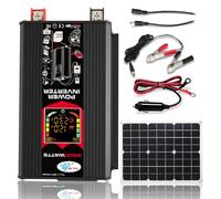 - Kit solaire complet onduleur 18 W 12 V | Inverter solaire portable | Régulateur de charge solaire 30 A | Kit panneau solaire avec onduleur solaire pour voyages en camping
