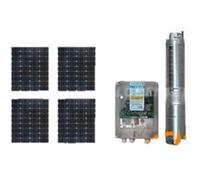 Kit solaire complet pompage 50 mètres 24-48 Volts 160 Watts 45 L/min avec 4 panneaux 50 W 12V