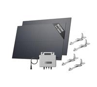 Kit solaire EcoFlow STREAM, Micro-onduleur 800W relié au réseau, panneaux solaires PV 450W*2 avec 2 support de toit plat, contrôle par application et WiFi, idéal pour toit plat et jardin