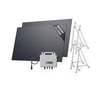 Kit solaire EcoFlow STREAM, Micro-onduleur 800W relié au réseau, panneaux solaires PV 450W*2 avec 2 support de loggia, contrôle par application et WiFi, idéal pour balcon