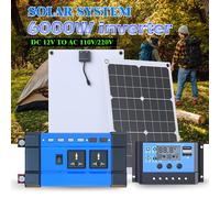 Kit solaire flexible de 6000W avec contrôleur MPPT et onduleur hybride, solution d'alimentation hors réseau pour cabines, véhicules et camping.