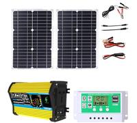 Kit solaire hors réseau 6000 W avec contrôleur de charge 50 A et double écran LCD for camping-car, bateau et alimentation de secours.(Unique Colour)