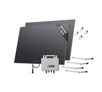 Kit solaire pour balcon EcoFlow STREAM, Micro-onduleur 800W relié au réseau, panneaux solaires PV 400W*2 avec 2 support de garde-corps, contrôle par application et WiFi, idéal pour balcons