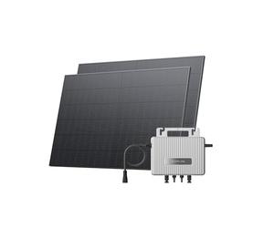 Kit solaire pour balcon EcoFlow STREAM, Micro-onduleur avec une puissance de sortie jusqu'à 800 W relié au réseau, panneaux solaires 400 W*2, Wi-Fi et APP, idéal pour balcons, jardins, toits et murs