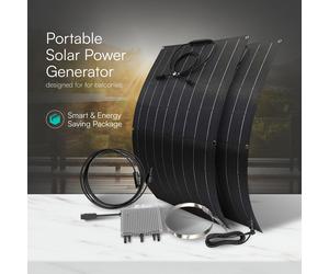 Kit solaire PV - Panneau solaire flexible 100W + Micro-onduleur monophasé 600W + Accessoires