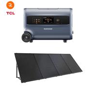 Kit Solaire RUNHOOD ¿ F2400 + 4× PV200 ¿ Station Énergie 2,4 kWh + 800 W Solaire IP68 Plug & Play