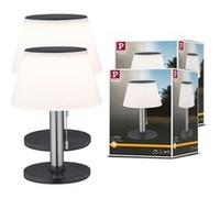 Paulmann 5220 Kit Lampe à poser LED solaire Lillesol Lot de 2 IP44 3000K 2x45lm acier inoxydable