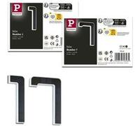 Kit Solar Numéro de maison lumineux LED avec batterie interchangeable 3000K 2x6lm 2x0,2W Noir Noir