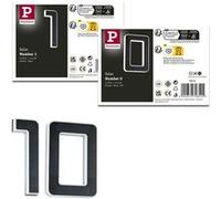 Kit Solar Numéro de maison lumineux LED avec batterie interchangeable 3000K 2x6lm 2x0,2W Noir Noir