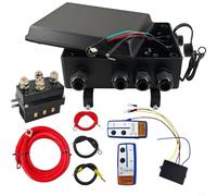 Kit solénoïde treuil 500 A avec boîte de commande et télécommande radio, 12 V pour relais pour ATV UTV, étanche IP65 pour protection de contacts lourds pour remorquage tout-terrain