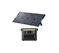 Kit Anker SOLIX C1000X Station électrique portable avec Panneau Solaire 400W, générateur solaire 4*AC 1800W Noir