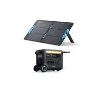 Kit Anker SOLIX F2600 Station électrique Professionnelle avec Panneau Solaire 100W, 2560 Wh, Générateur solaire 3*AC 2400W Noir