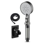 Kit Solución Agua Dura Con Soporte Y Manguera Para Baño Casa Apartamento Viajes | Alcachofa de Ducha de Mano, Alcachofa con 5 Modos de Pulverización y Filtración para Agua Dura,