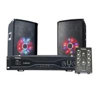 Kit Sono 2 Enceintes 10" 2X250W + Table mixage USB/BT + Ampli + Micro