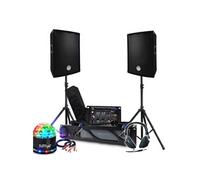 Kit Sono BM SONIC Amplificateur 1000W, Paire d'Enceintes Passives 2x300W, Table de Mixage, Pieds, Casque DJ, Câbles et Micro
