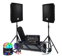 Kit Sono BM SONIC Amplificateur 1000W, Paire d'Enceintes Passives 2x300W, Table de Mixage, Pieds, Casque DJ, Câbles et Micro