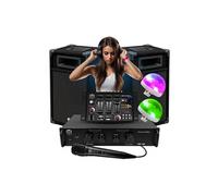 Kit Complet SONO 300W Bm Sonic BMS-DJ300 Initiation DJ Enceintes Ampli Table de Mixage Bluetooth USB, Micro, 2 Mini Lumières LED