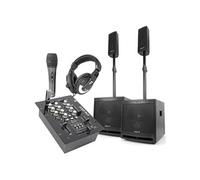 VONYX Kit Sono DJ 2.2 avec Table de Mixage et Accessoires DJ Inclus - Idéal pour Animer Vos Soirées