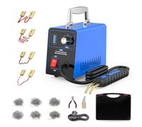Kit soudeuse plastique réglable 15-80W réparation pare-chocs automobile | 5 niveaux de puissance chauffage rapide protection surchauffe éclairage LED 600 clous de soudure plastique auto