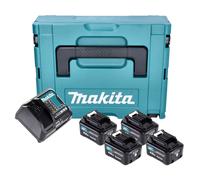 Kit source d'alimentation Makita 4x batterie BL 1041 B 12 V max. 4,0 Ah CXT (4x 197406-2) + chargeur DC 10 SB (197363-4) + Makpac