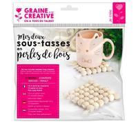 Kit Sous-Tasse En Perles De Bois 2 Pièces - Graine Créative