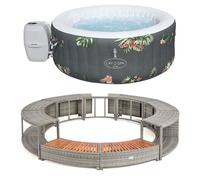 Kit Spa et mobilier rond Bestway 180cm Coloris - Gris, Modèle - Spa Aruba Airjet 2-3 places et mobilier rond 180cm