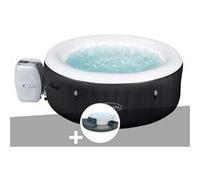 Kit spa gonflable Bestway Lay-Z-Spa Miami rond Airjet 4 places + Ensemble mobilier 4 modules Noir G
