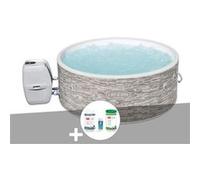 Kit spa gonflable Bestway Lay-Z-Spa Vancouver rond Airjet Plus 3/5 places + Kit traitement brome