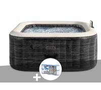 Kit spa gonflable Intex PureSpa Ardoise carré Bulles 4 places + 6 filtres