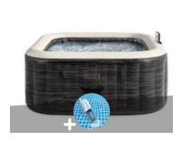 Kit spa gonflable Intex PureSpa Ardoise carré Bulles 6 places + Aspirateur 3 G